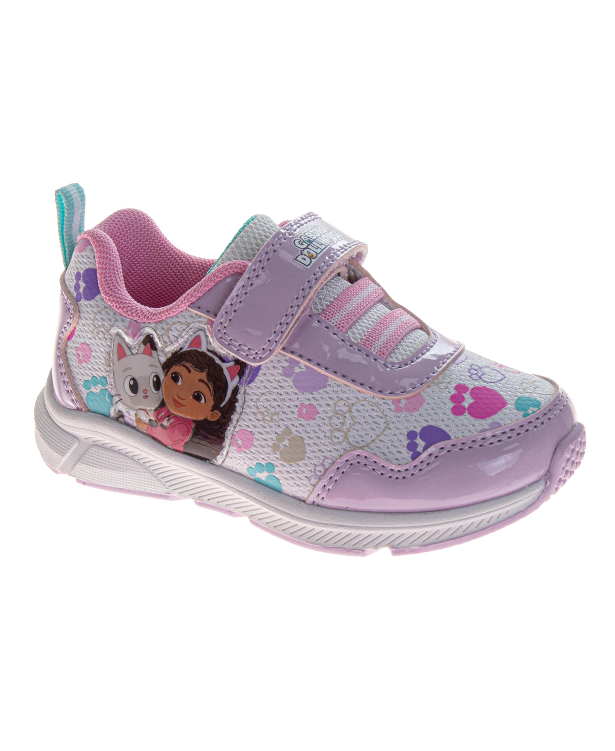 Gabby's Dollhouse Girls Athletic Hook and Loop Light-Up Sneakers