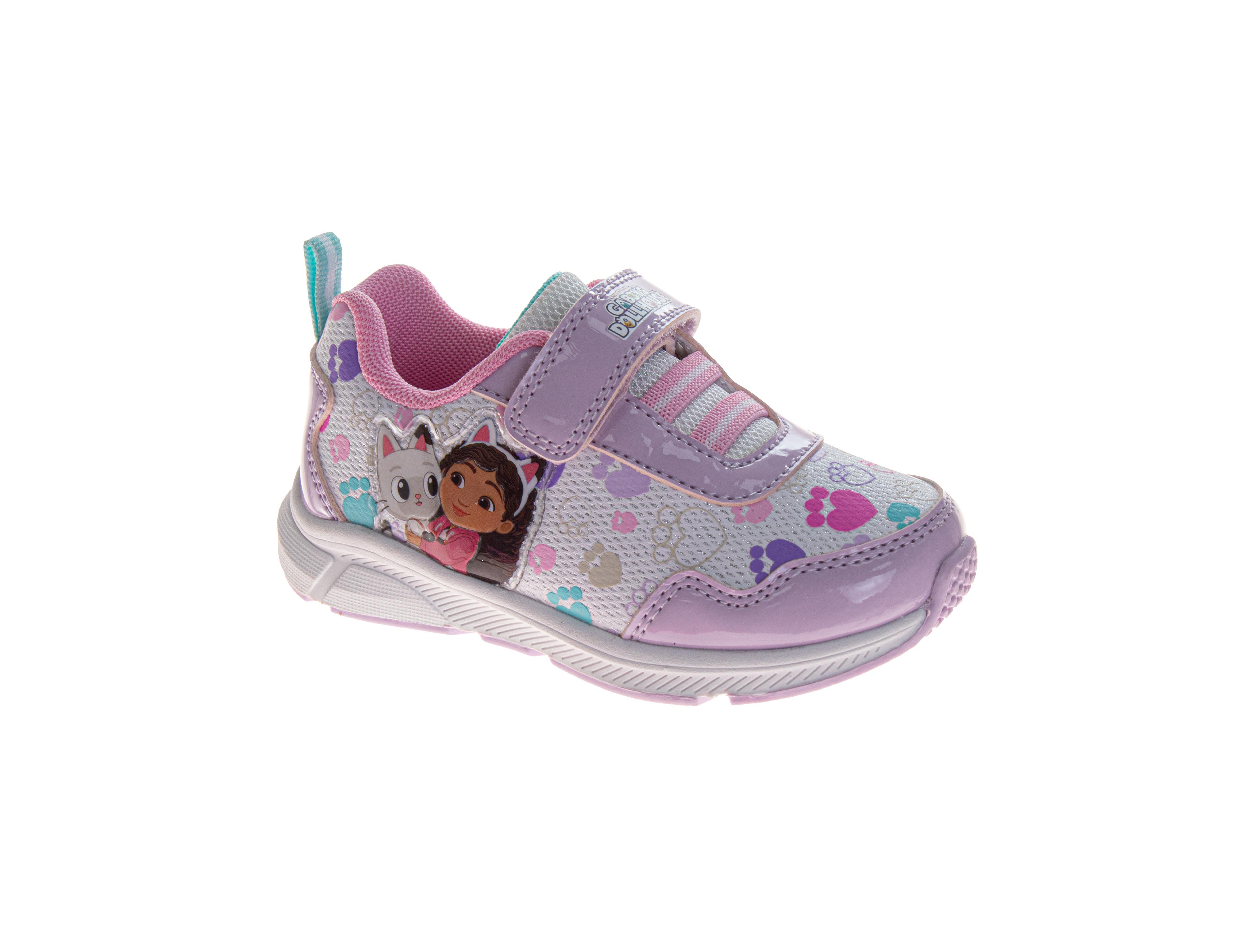 Gabby's Dollhouse Girls (7-12) Athletic Hook and Loop Light-Up Sneakers