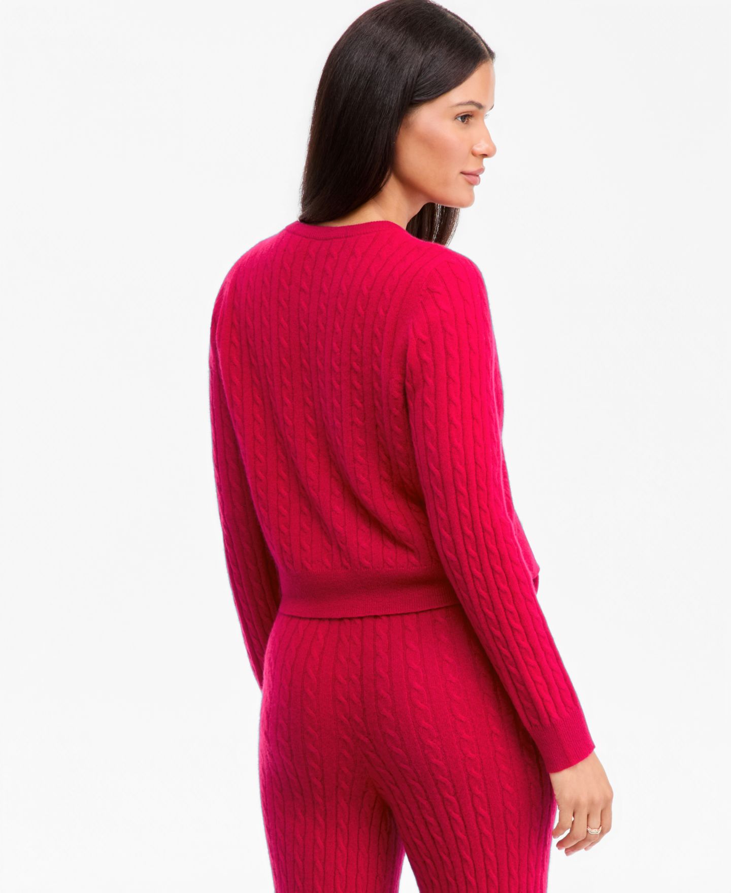 Женский кардиган Charter Club 100% Cashmere Baby Cable-Knit Crewneck, цвет: Красный — фото 4