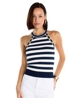 Women's Martha Button Halter Tank