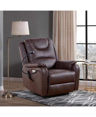 Zero Gravity Power Recliner with comfortable lying degree, Massage, Heating and Phone Holder, Side Pockets, USB Charge Ports