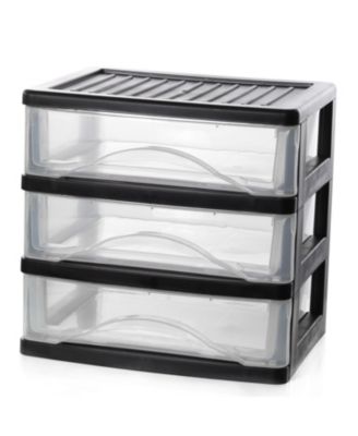 3 Drawer Desktop Organizer Plastic Storage Stackable