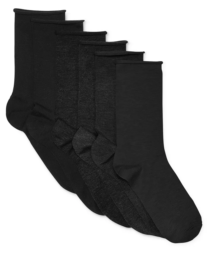 Women's 6 Pack Roll-Top Trouser Socks - thumbnail 8