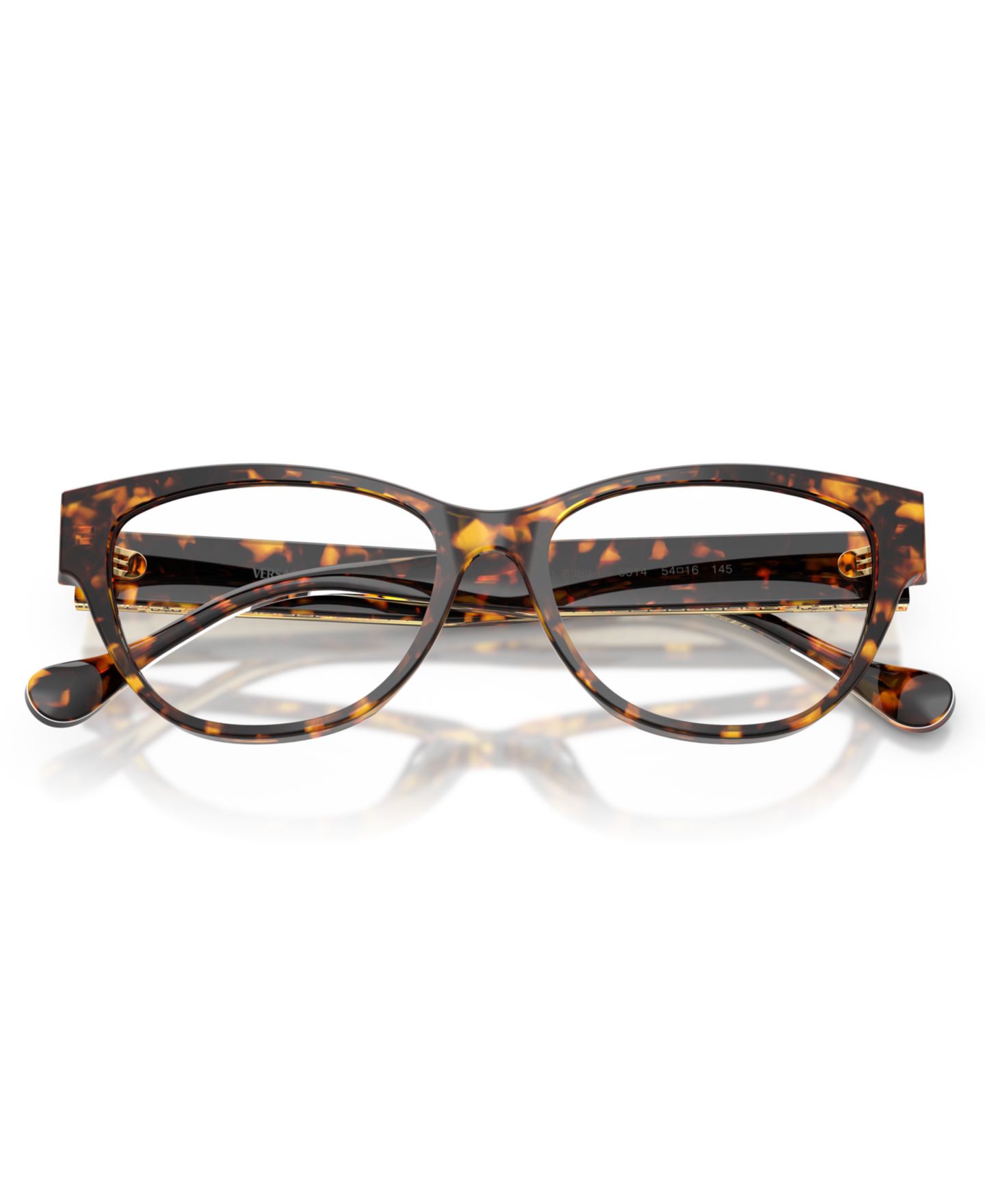 Женские очки Versace Woman Cat Eye Plastic VE3389U Eyeglasses, цвет: Гавана жёлтый — фото 3