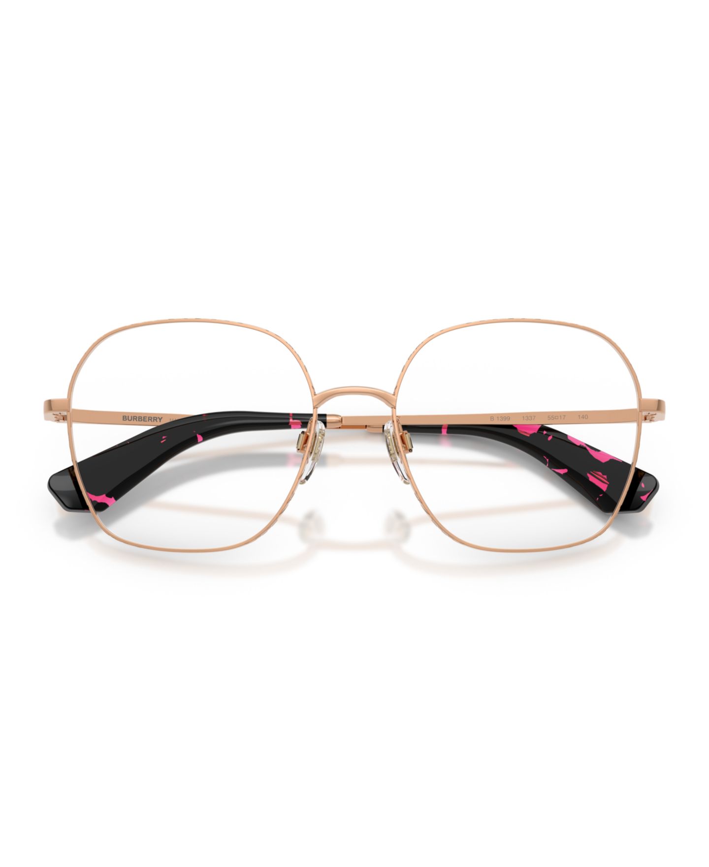 Женские очки Burberry Woman Square Metal BE1399 Eyeglasses, цвет: Розовое золото — фото 3
