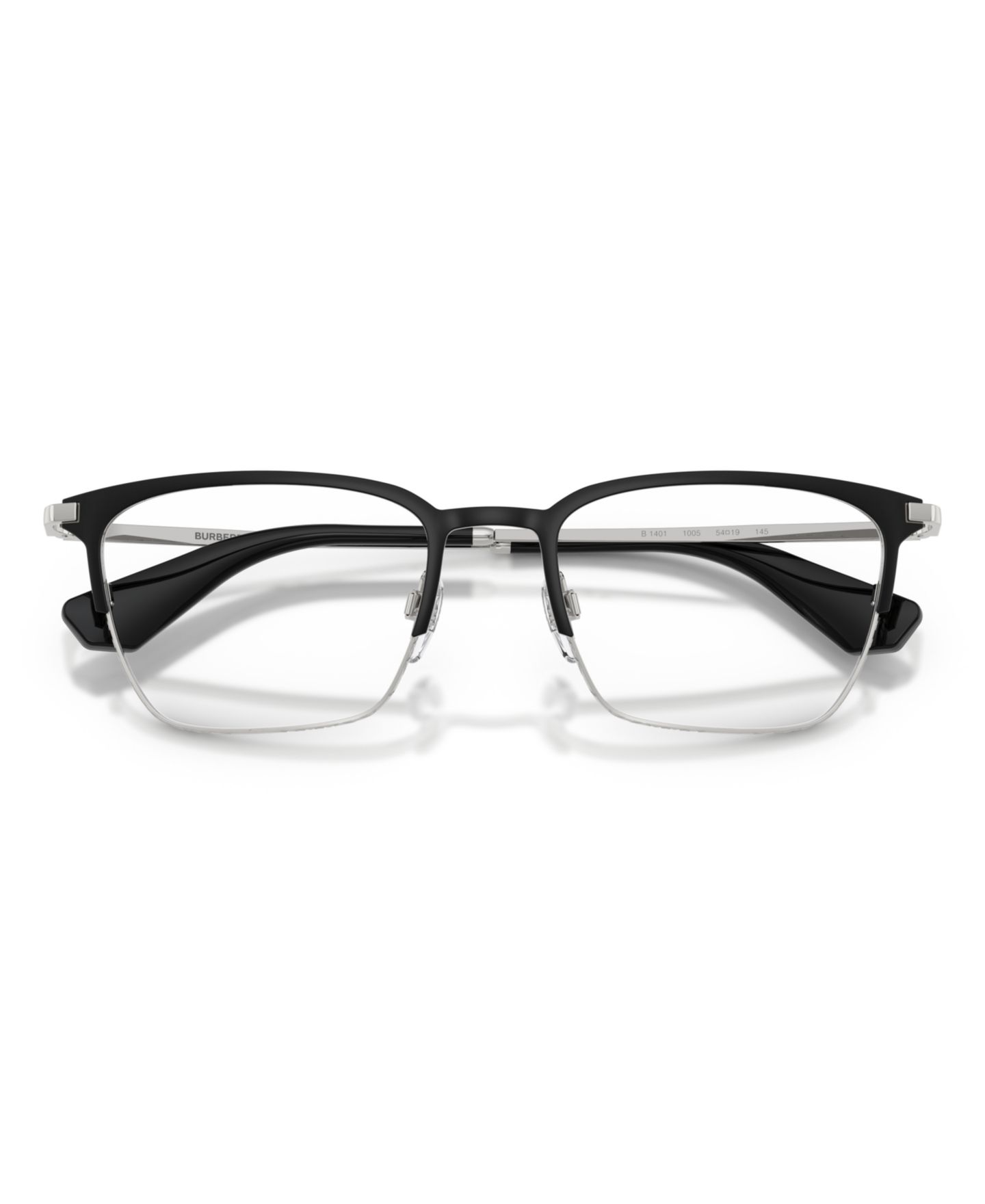 Мужские очки Burberry Man Rectangle Metal BE1401 Eyeglasses, цвет: Чёрный / Серебристый — фото 3