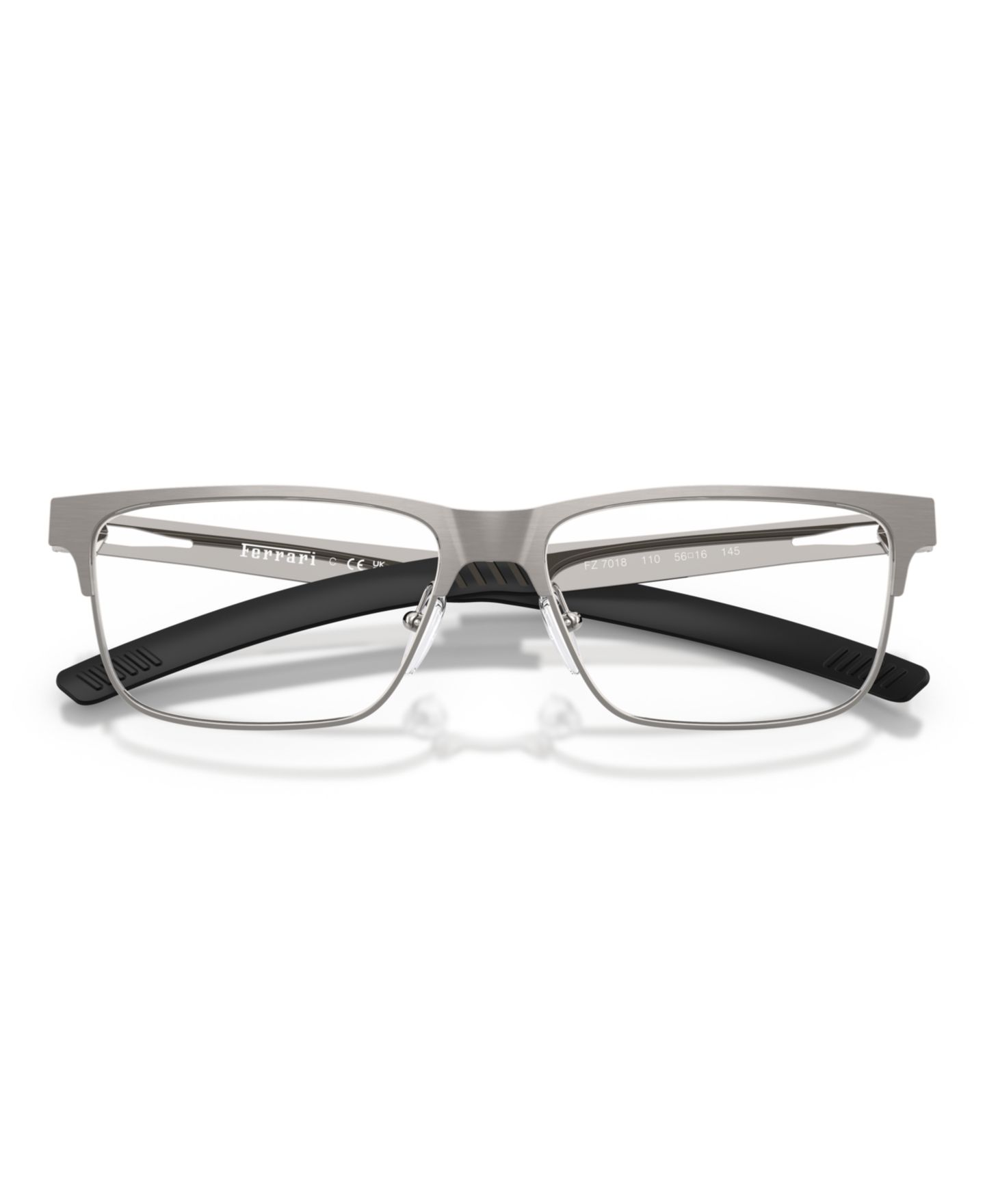 Мужские очки Scuderia Ferrari Man Rectangle Metal FZ7018 Eyeglasses, цвет: Графитовый металлик — фото 3
