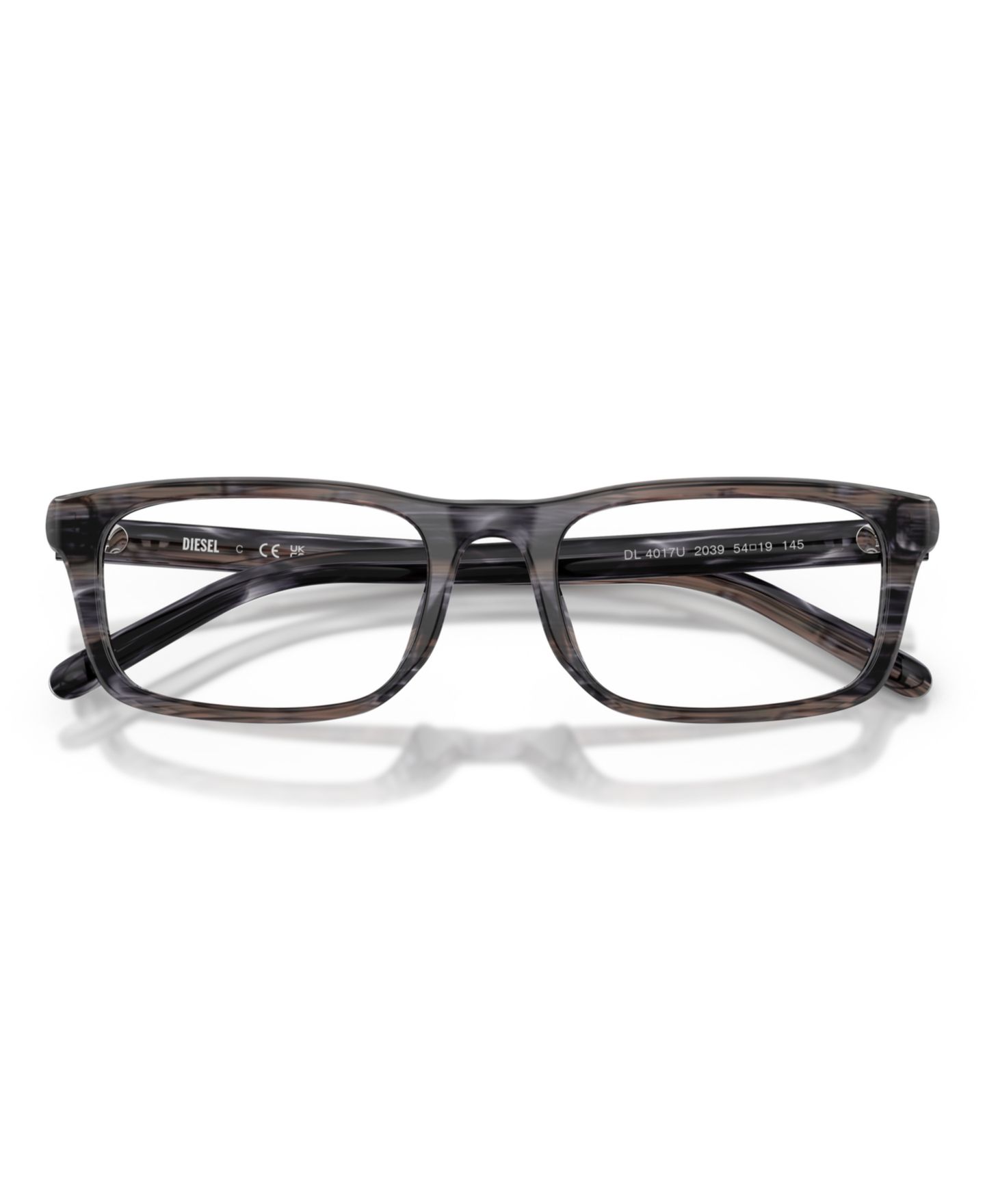 Очки Diesel Unisex Rectangle Plastic DL4017U Eyeglasses, цвет: Серый — фото 3