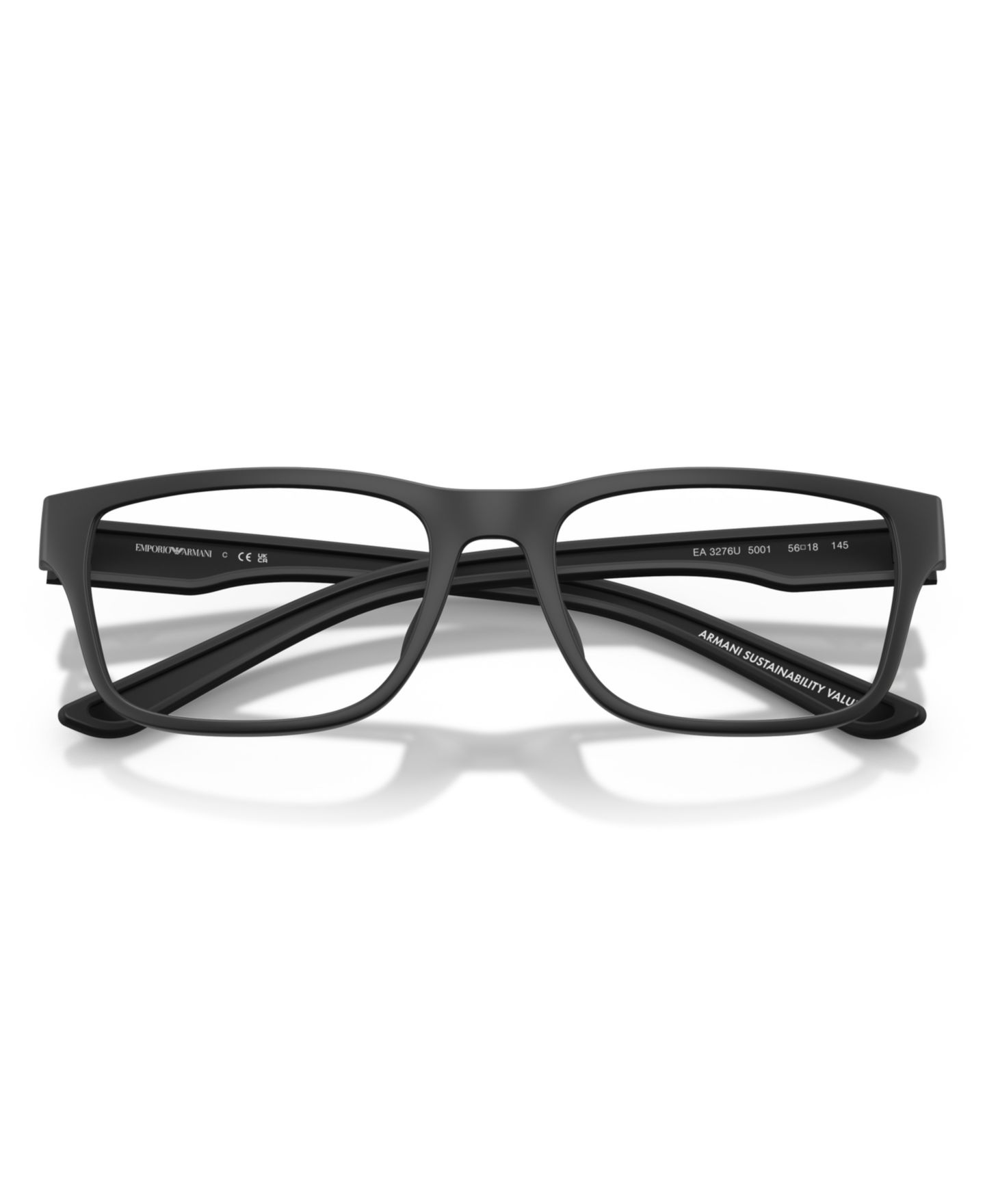 Мужские очки Emporio Armani Man Pillow Plastic EA3276U Eyeglasses, цвет: Матовый чёрный — фото 6