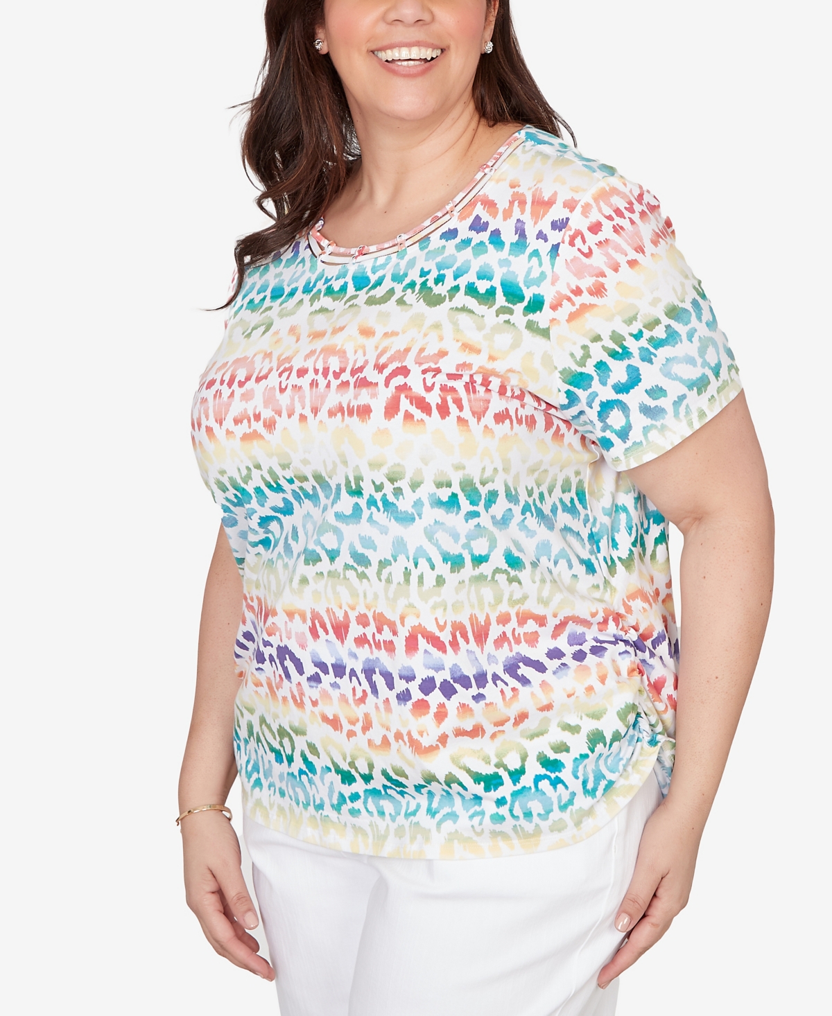 Alfred Dunner Plus Rainbow Animal Print T-Shirt