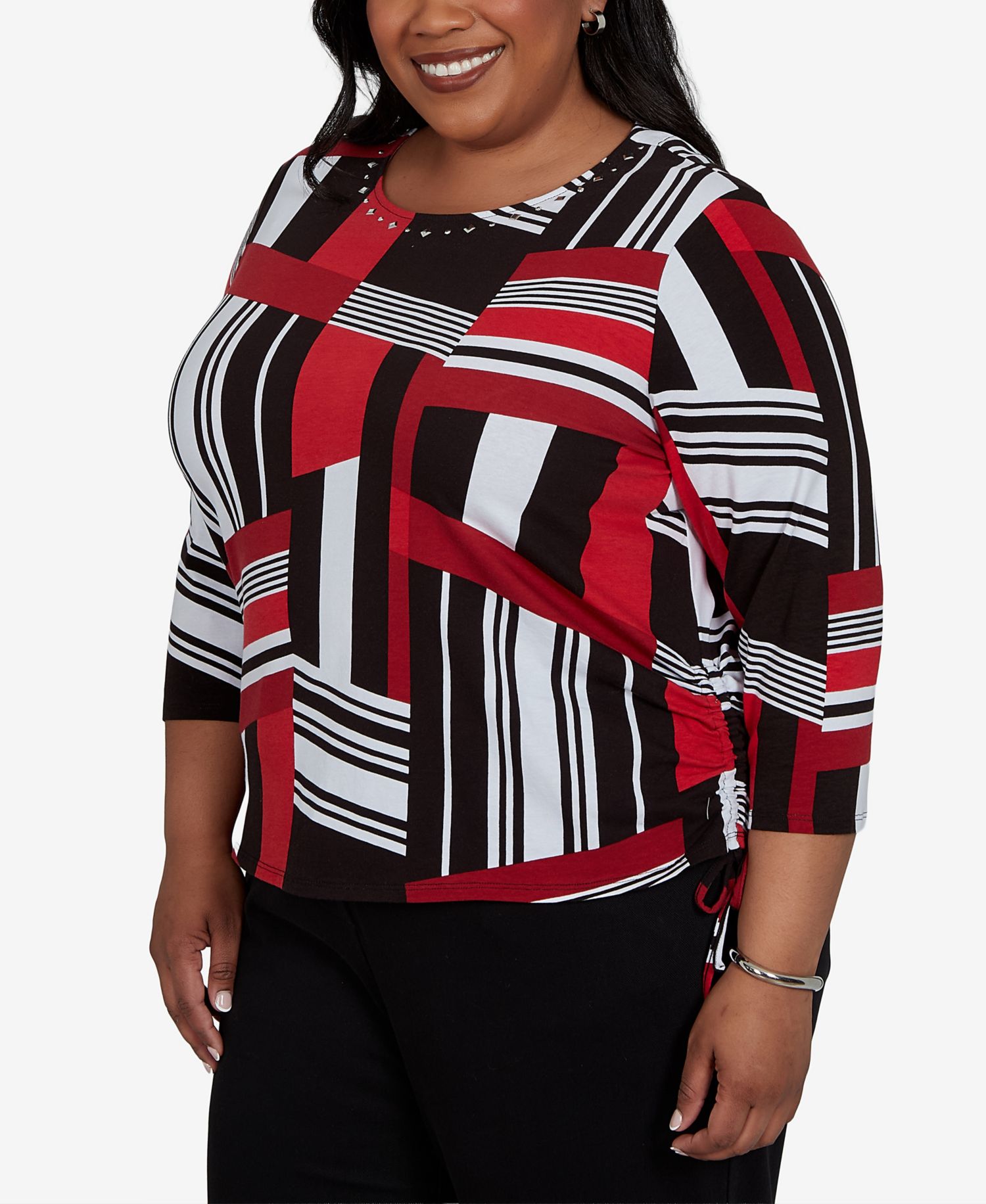 Plus Size Slashed Glass Knit Top