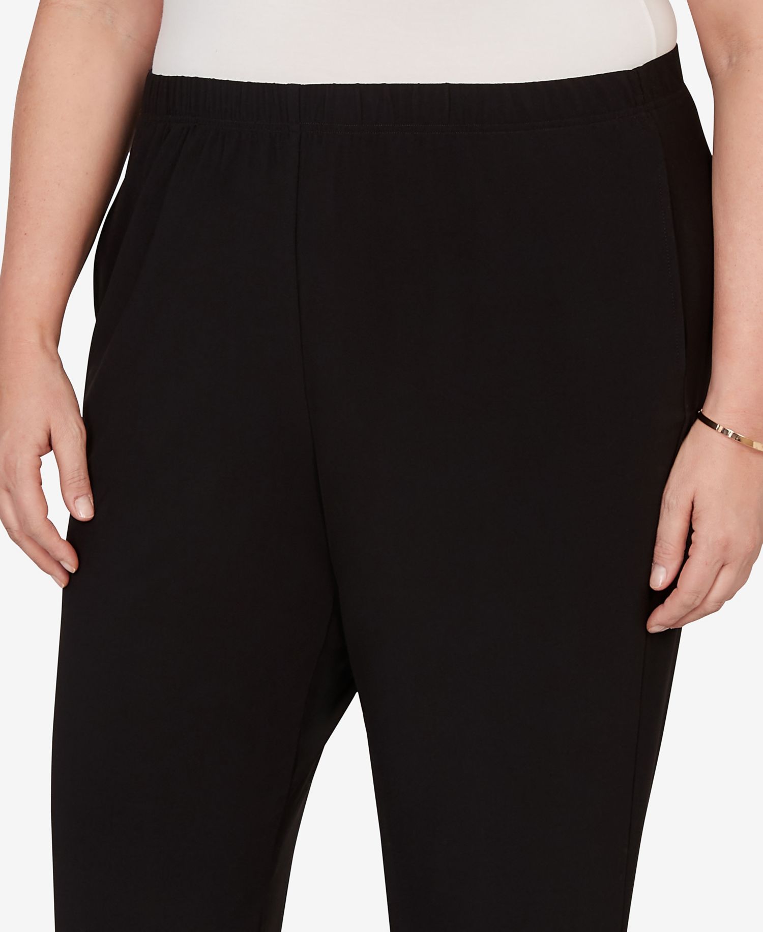 Plus Size Soft Crepe Pull-On Pants