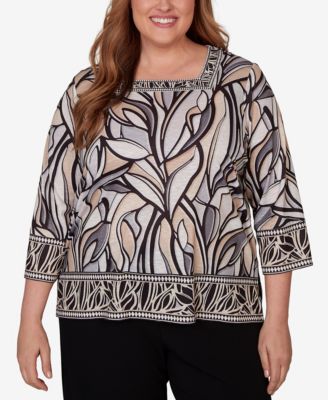 Plus Size Stained Glass Border Trim Top