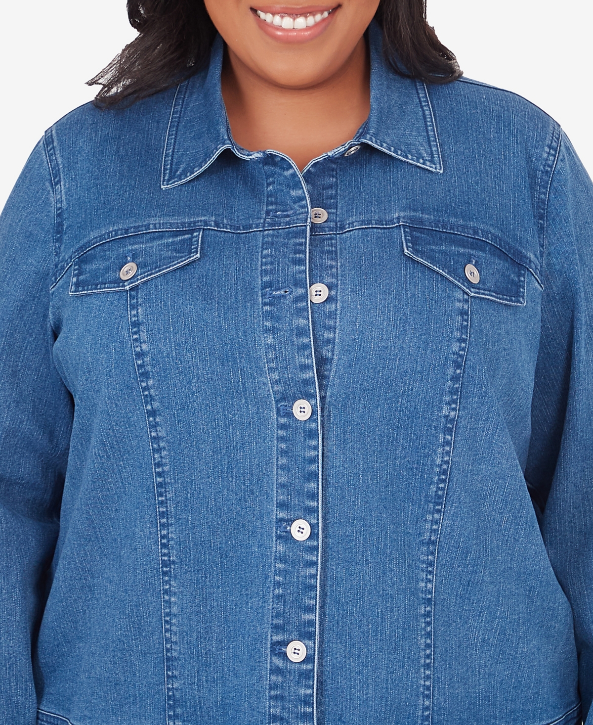 Alfred Dunner Plus Fit Denim Jacket