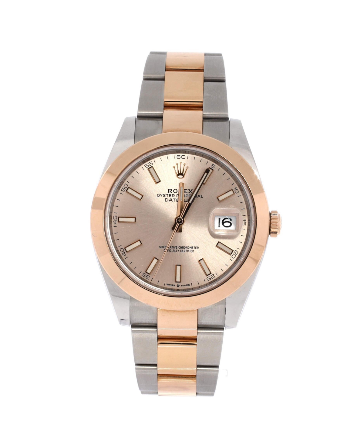 PreOwned Rolex Oyster Perpetual Datejust Automatic Watch in Stainless Steel and Rose Gold 41mm  Dial color gold