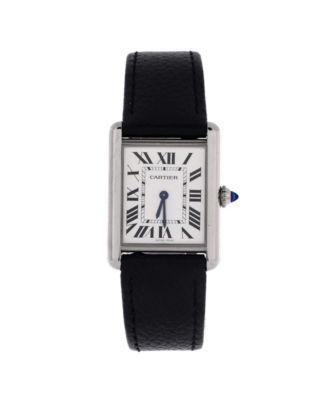 Must de Cartier Tank Quartz Watch in Stainless Steel and Leather 25mm