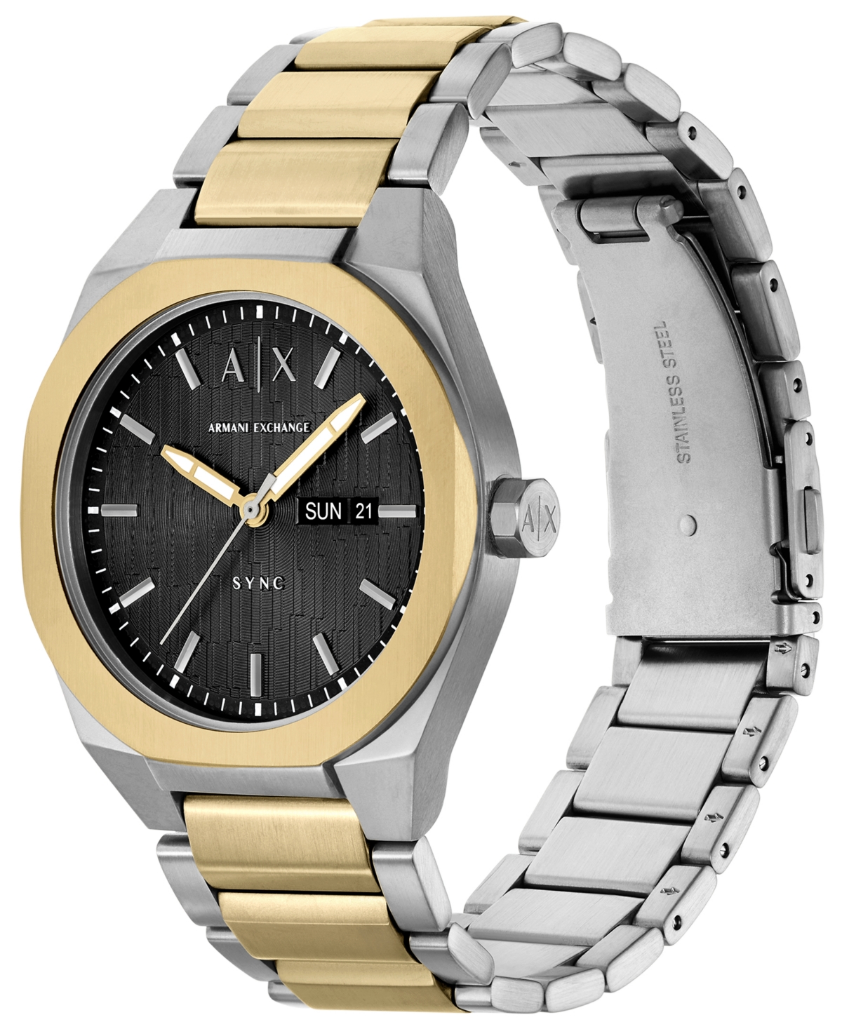 Armani Exchange Men's Sync Quartz Day-Date Two-Tone Stainless Steel Watch 42mm
