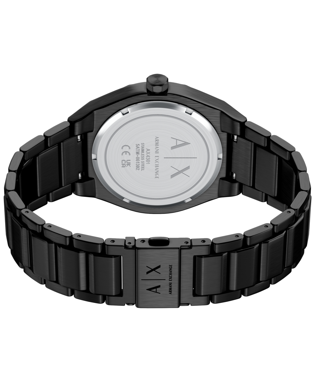 Armani Exchange Men's Sync Quartz Day-Date Black Stainless Steel Watch 42mm