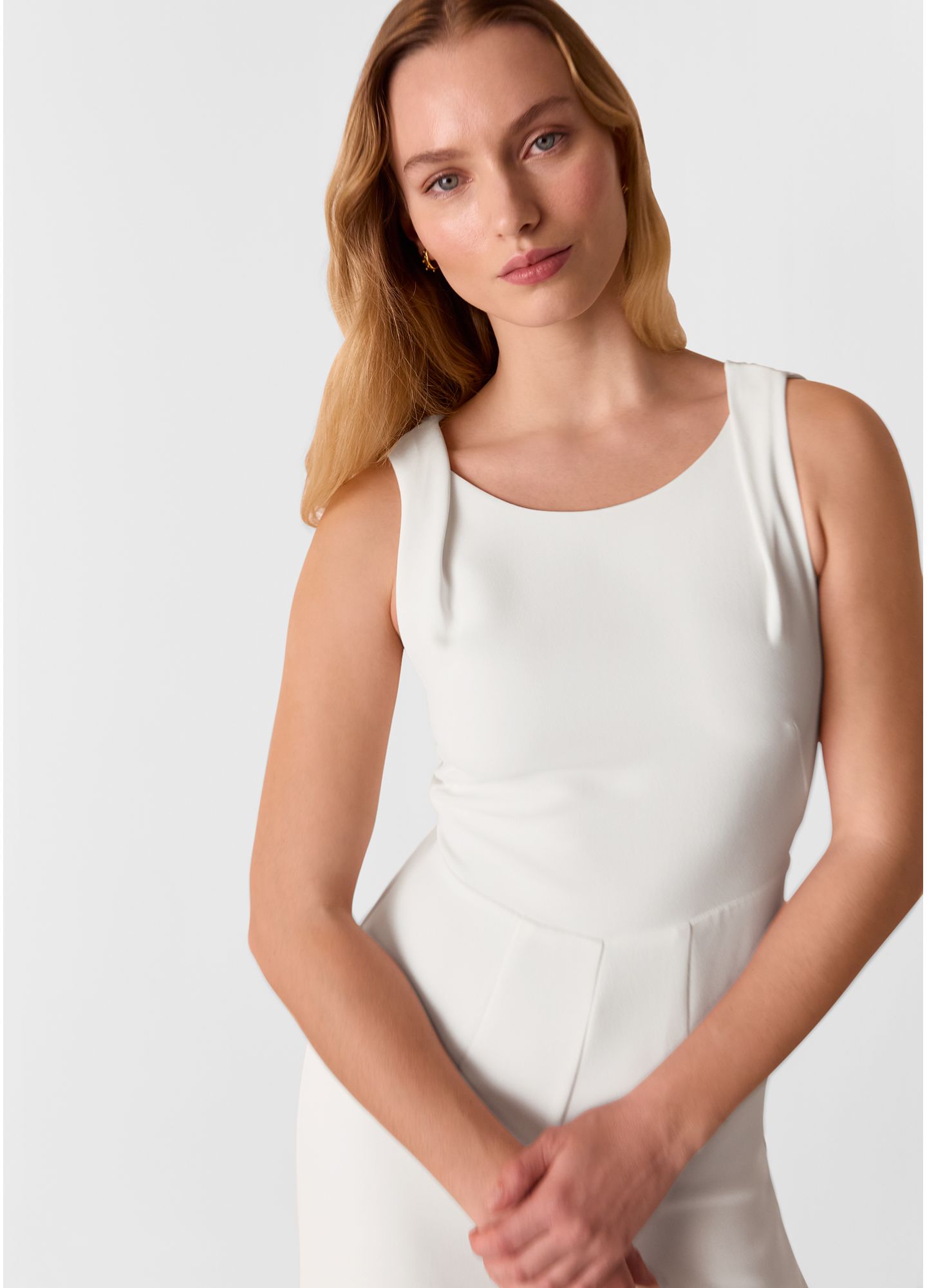 Женский комбинезон Whistles Tie Back Wide Leg Bridal Jumpsuit, цвет: Слоновая кость — фото 4