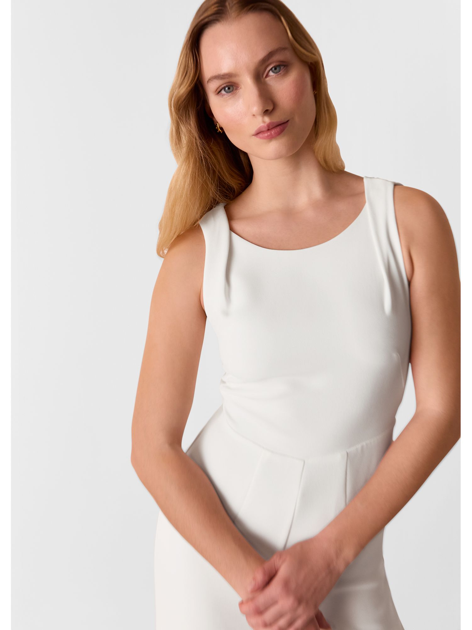 Women's Tie Back Wide Leg Bridal Jumpsuit