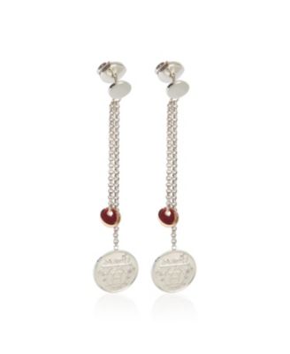 Rose Gold and Sterling Silver Ex-Libris Drop Earrings