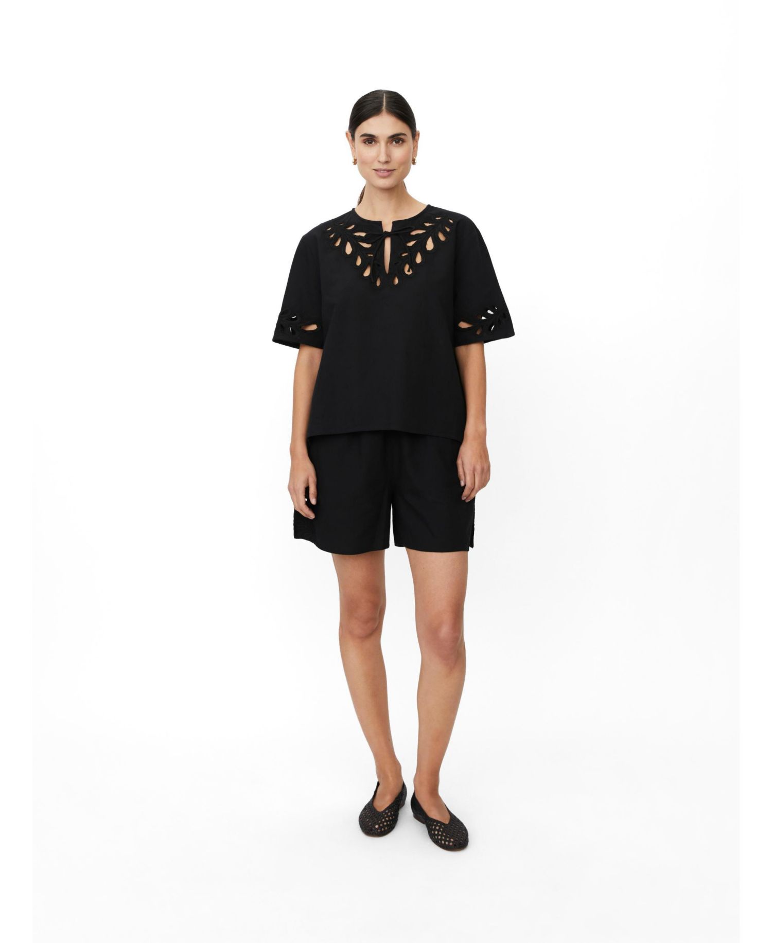 Women's MaDyselle Cutwork Detail Blouse