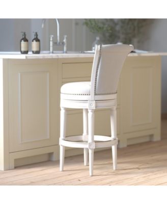1 Piece 31 Inch Wood Bar-Height Swivel Barstool with High-Back