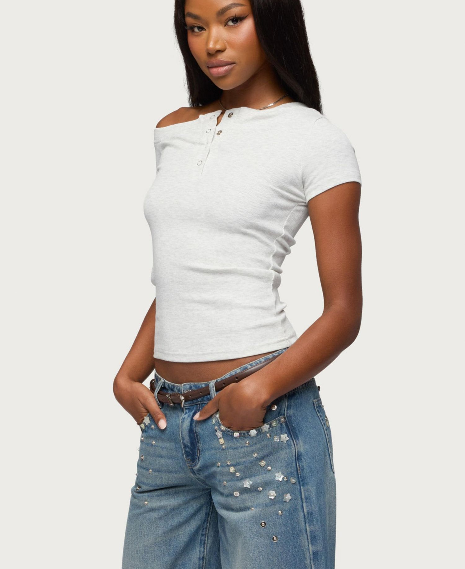 Women's Jubilee Off Shoulder Henley Top