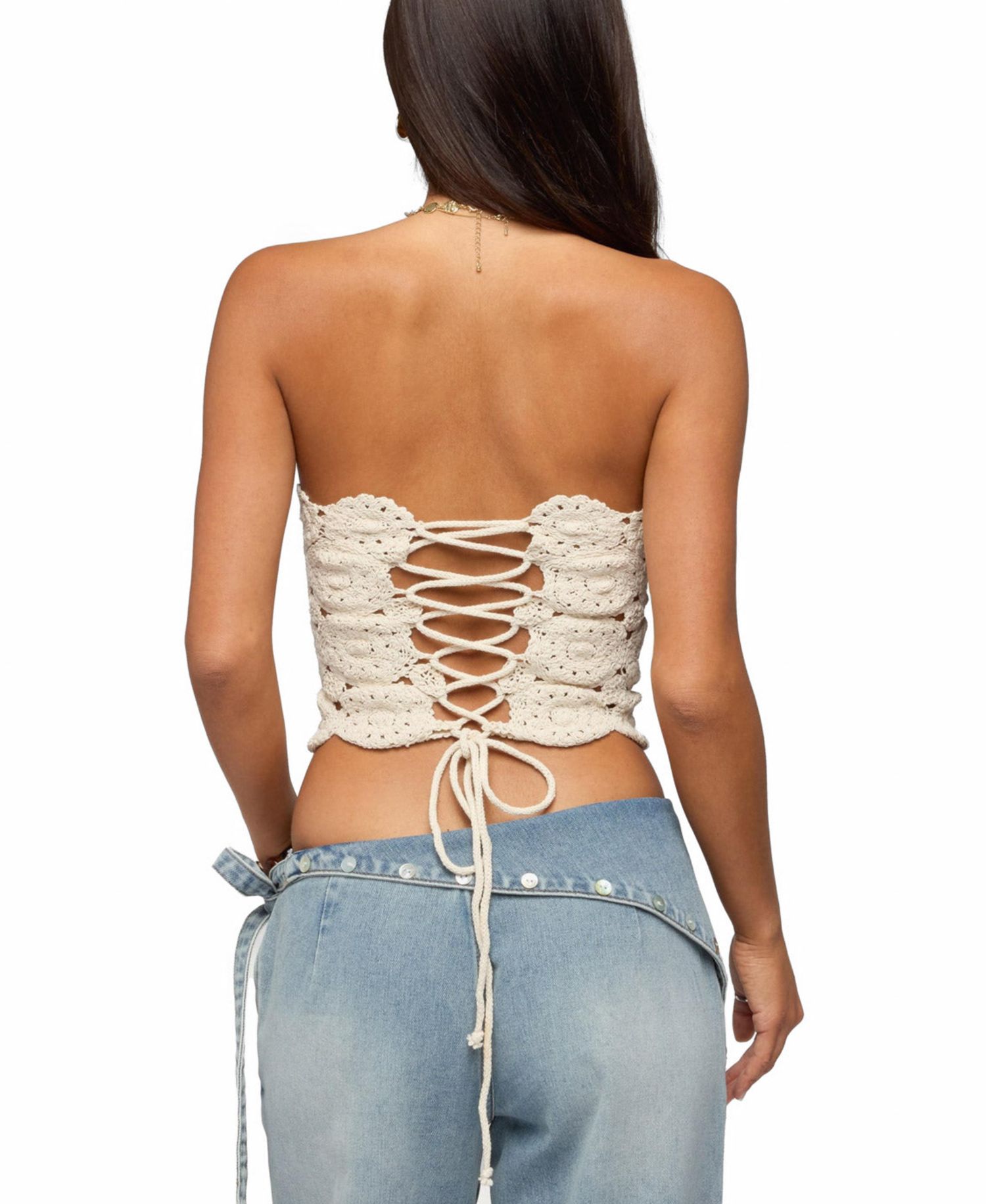 Women's Laurin Crochet Strapless Top