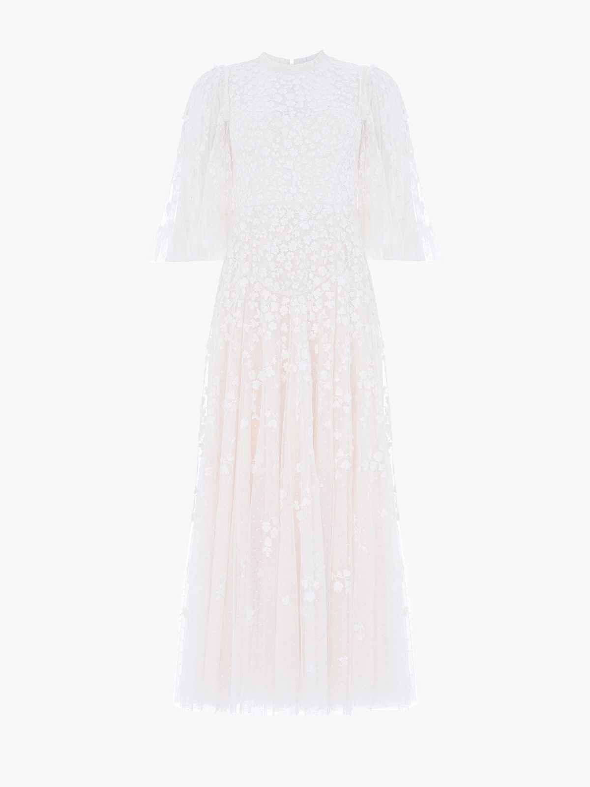 Needle & Thread Women's Scatter Blossom Round Neck Ankle Gown view 2 — MAYCSS fashion products