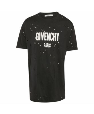 Men's Logo Print Jersey Distressed T-Shirt