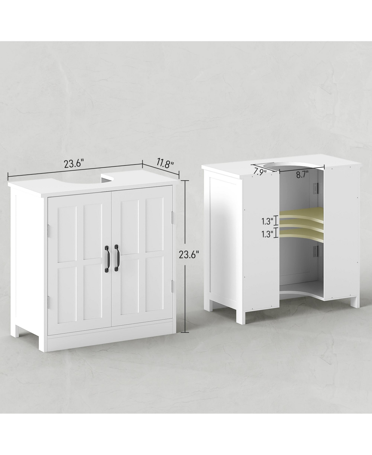 Busdays Bathroom Sink Cabinet Pedestal Sink Cabinet with Adjustable Shelf