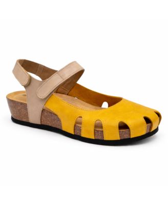 Women's Full Grain Suede Leather Closed-Toe Sandal Amy 2v