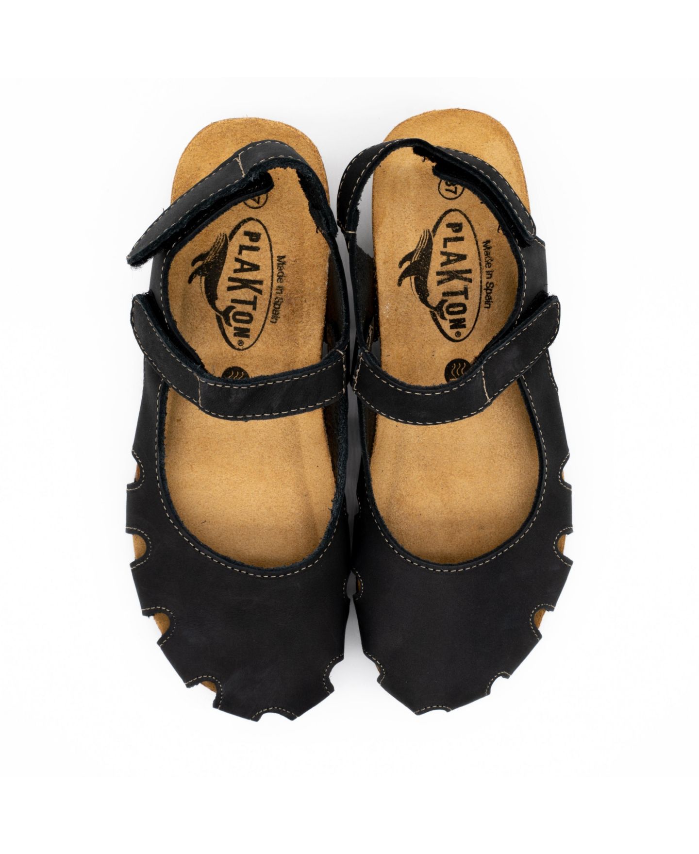 Женские сандалии Plakton Full Grain Suede Leather Closed-Toe Sandal Amy 2v, цвет: Чёрный — фото 5