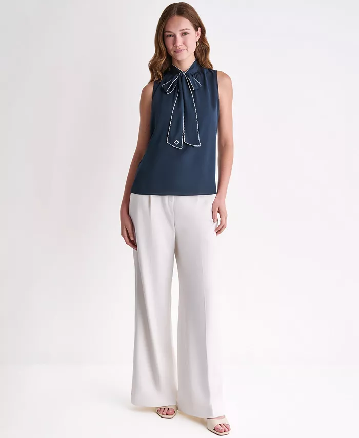 Women's Sleeveless Tie-Neck Top - thumbnail 2