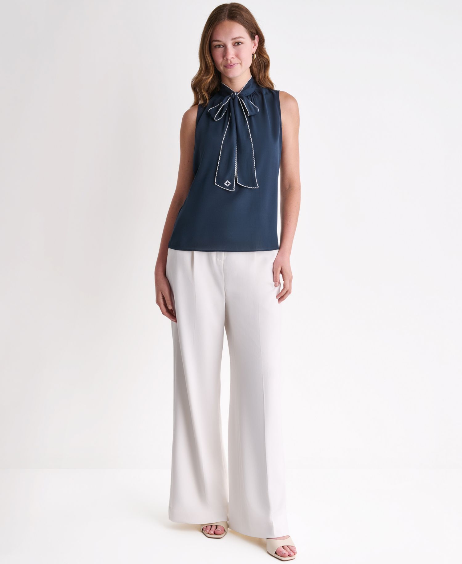 Women's Sleeveless Tie-Neck Top