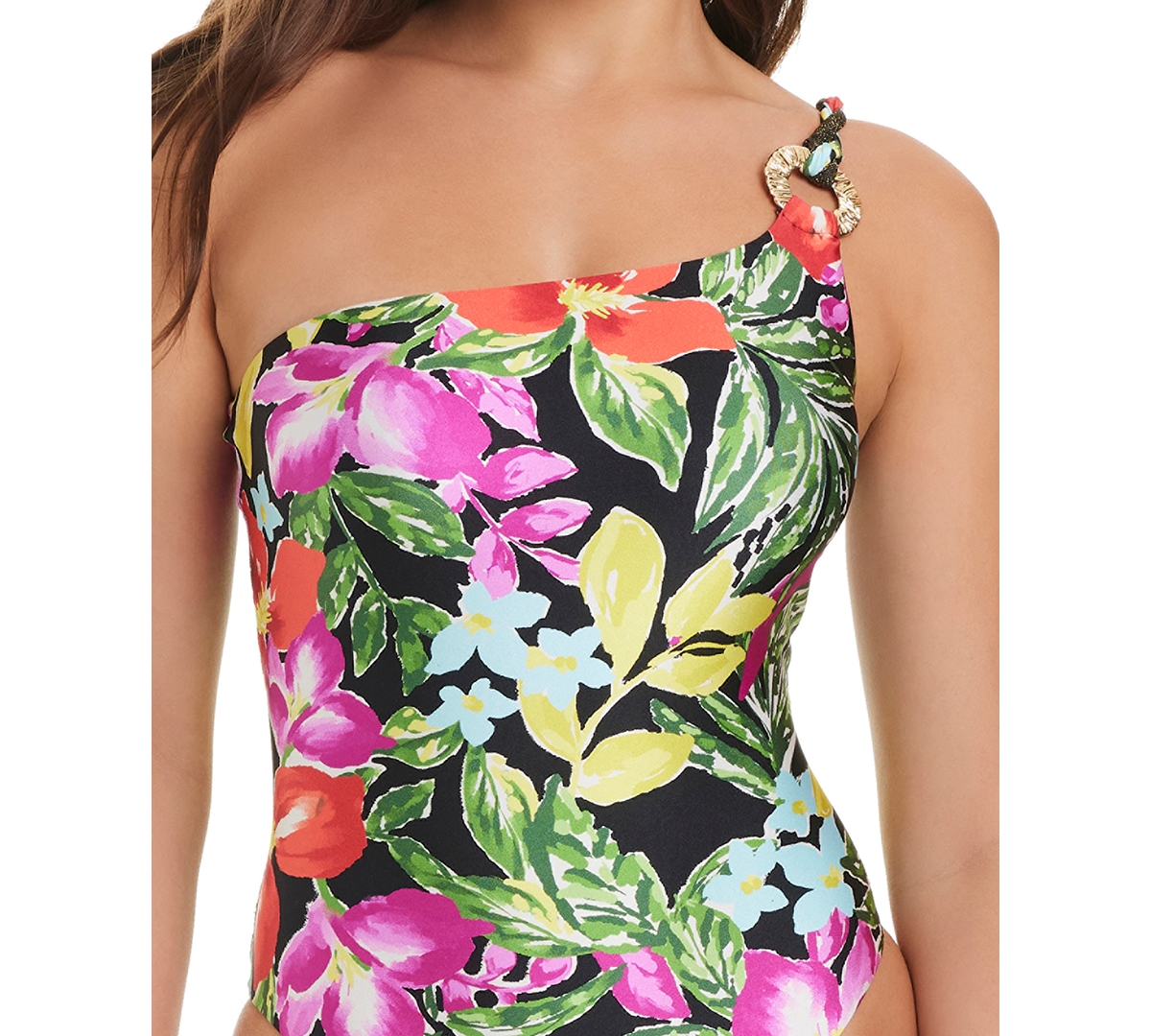 Red Carter Women's Casablanca One-Shoulder One-Piece Swimsuit
