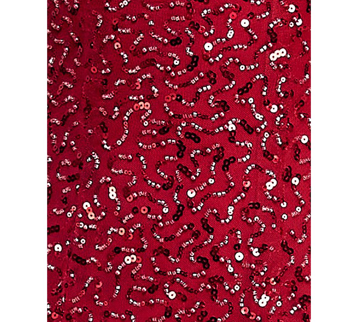 Alex & Sophia Juniors' Square Neck Bead & Imitation Pearl Detail Sequin Dress view 6 — MAYCSS fashion products