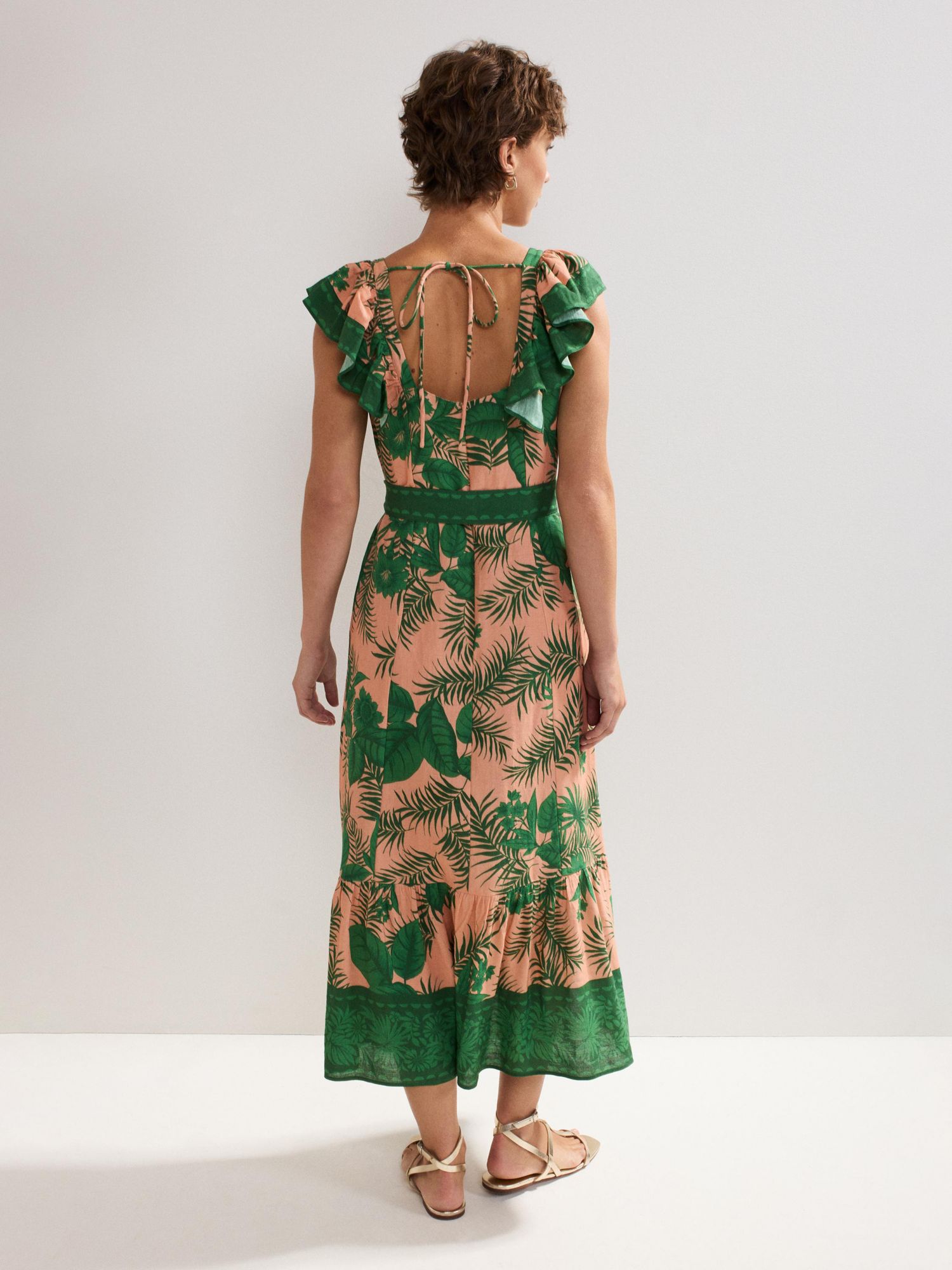Women's Sandra Ruffled Square Neck Midi Dress