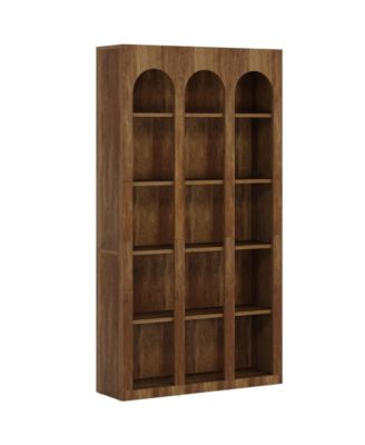 70.8 Inch Wooden Bookcase with 5 Storage Display Shelves