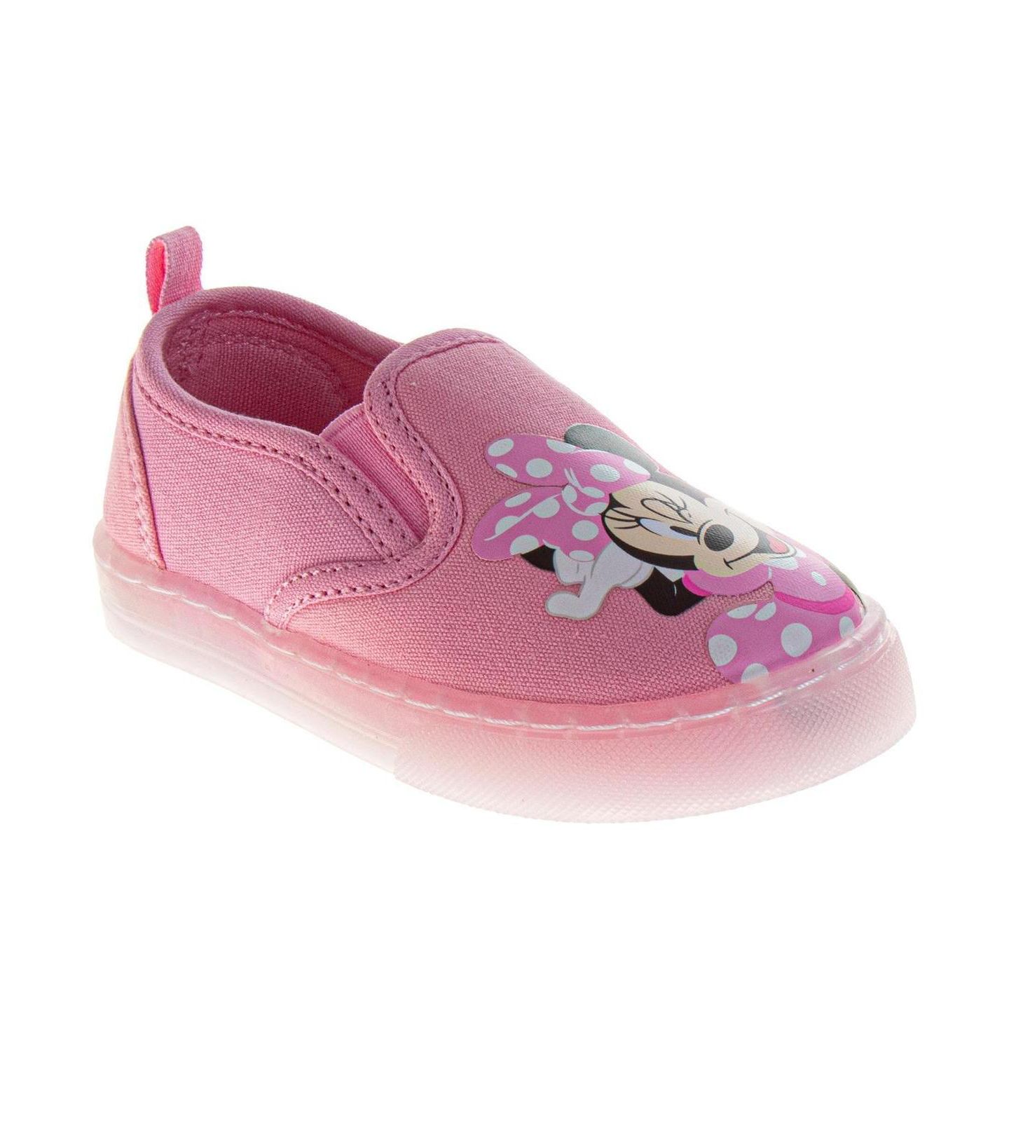 Детские кроссовки Minnie Mouse Slip On Canvas Girls Polka Dot No Lace Everyday Wear Comfortable Durable Sole для девочек, цвет: Розовый — фото 1