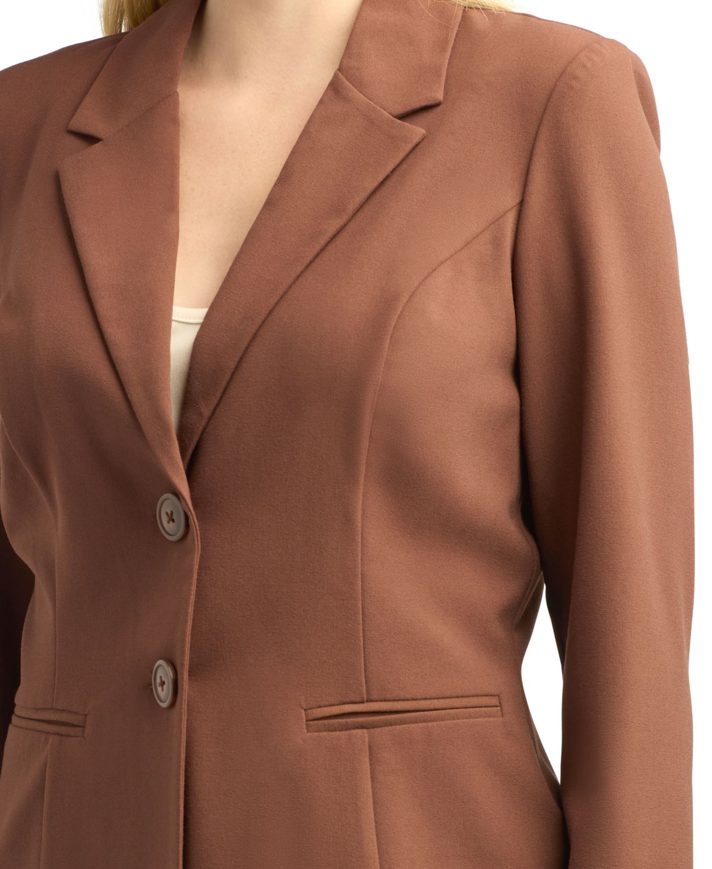 Женский пиджак BCX Juniors' Two-Button Blazer, цвет: Коричневый — фото 3