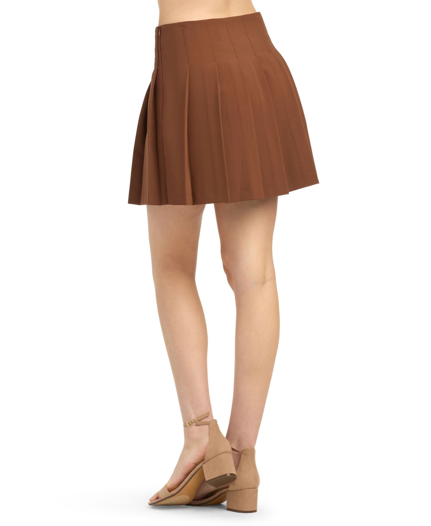 Juniors' Pleated A-Line Mini Skirt