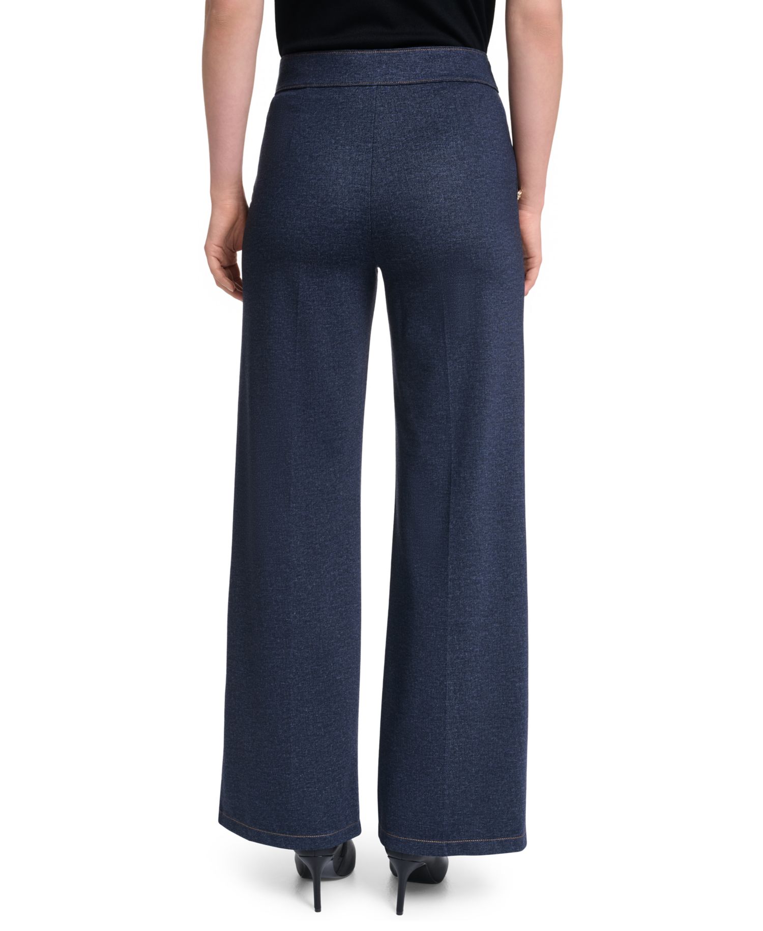 Petite Silky Pont Mid-Rise Sailor Pants