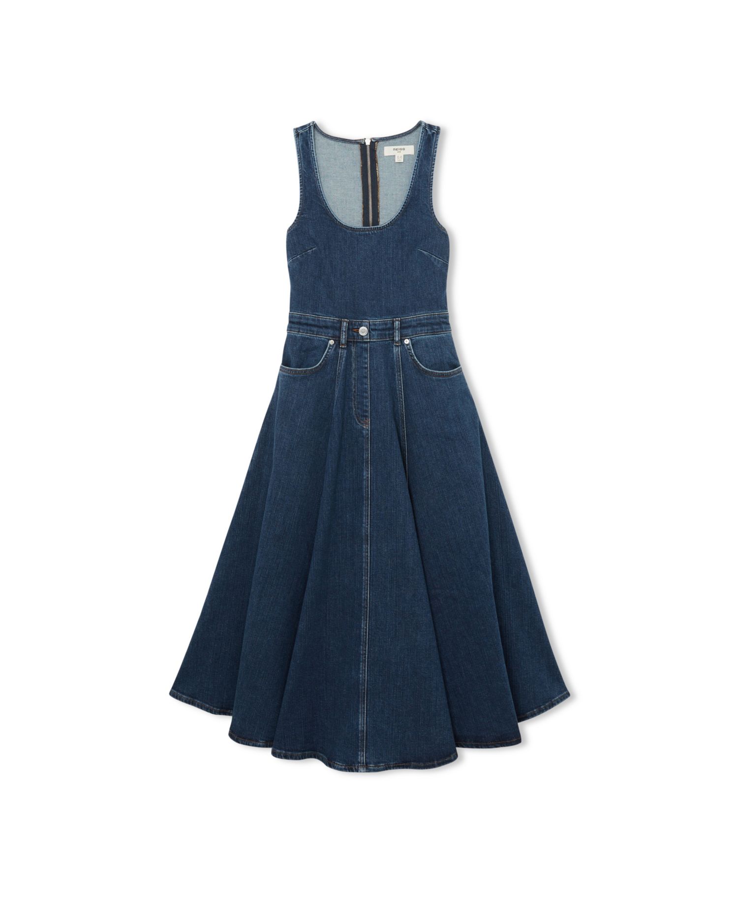 Women's Rosie Waisted Denim Midi Dress