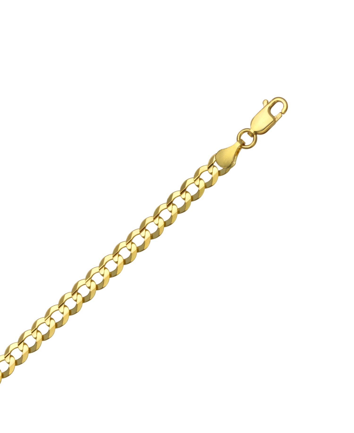 Curb Chain 9" Bracelet in 14k Gold (4-2/3mm)