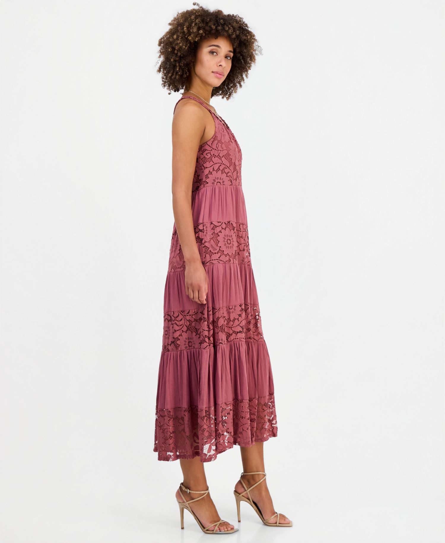 Women's Lace-Trim Maxi Dress