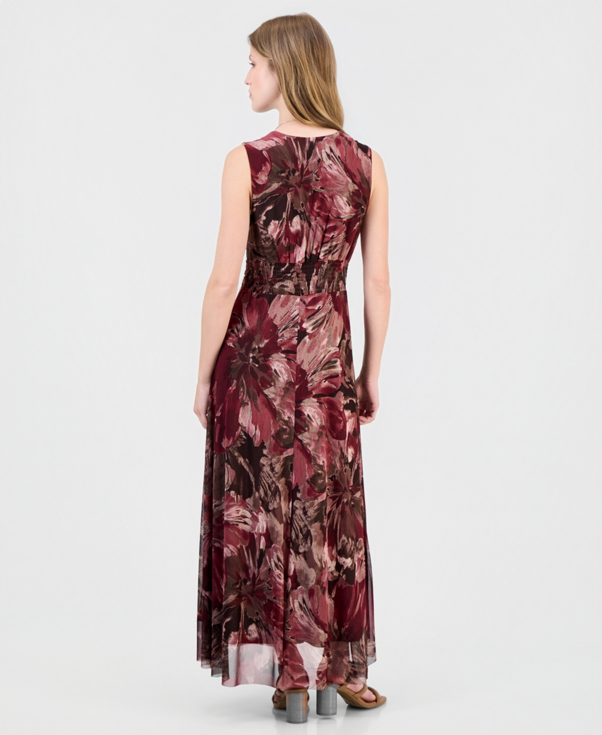 Robbie Bee Women's Printed Surplice-Neck Maxi Dress