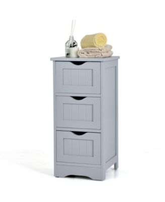 Slim 3-Drawer Free-Standing Bathroom Floor Cabinet, 25-in H
