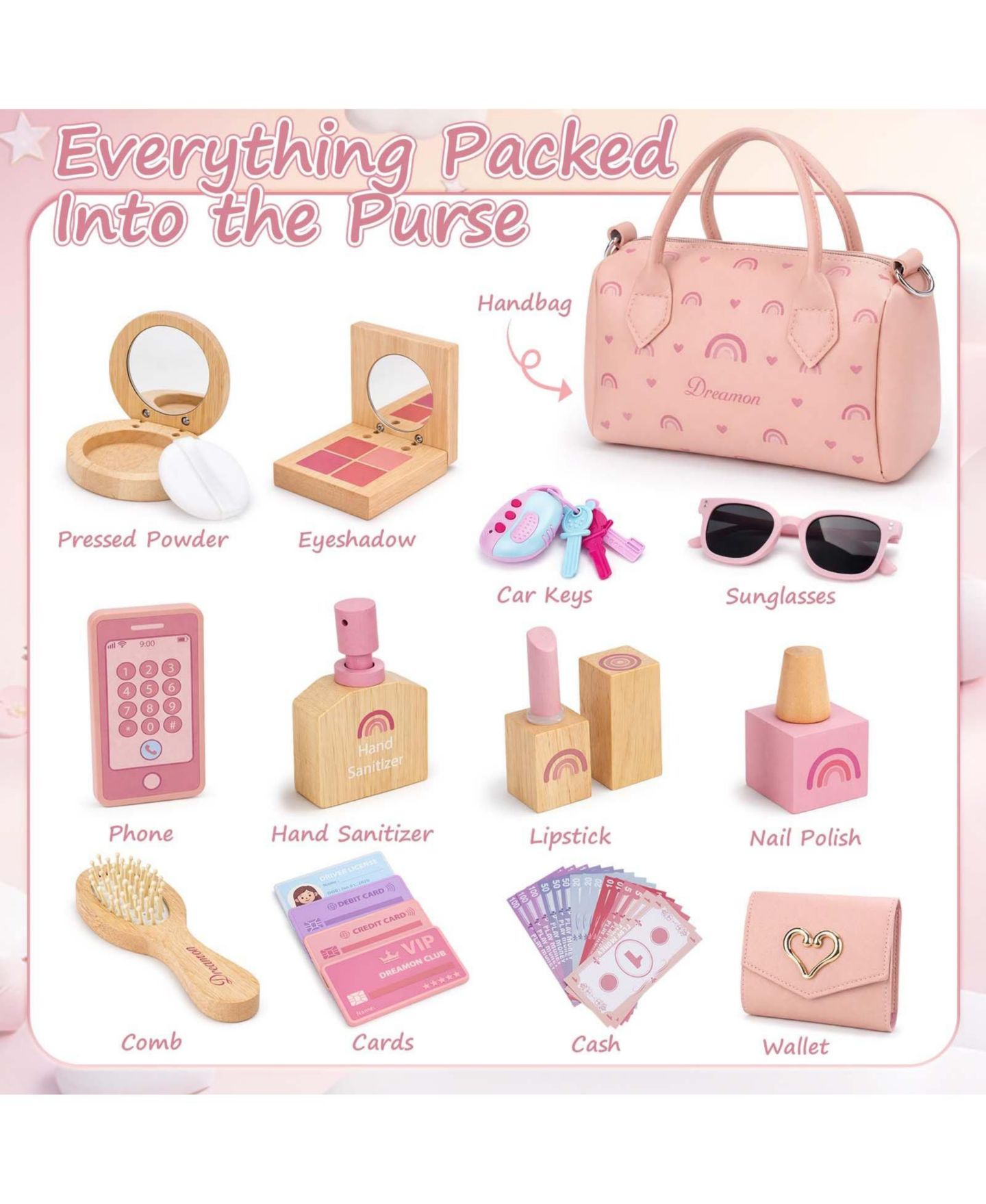 Детский игровой набор GNUADZ Princess Makeup 30-Piece Playset, Ages 3+, цвет: Разноцветный — фото 2